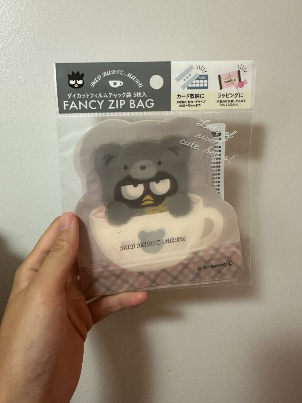 Sanrio Zip Plastic Bag - Badtz-Maru Latte - 5 pcs